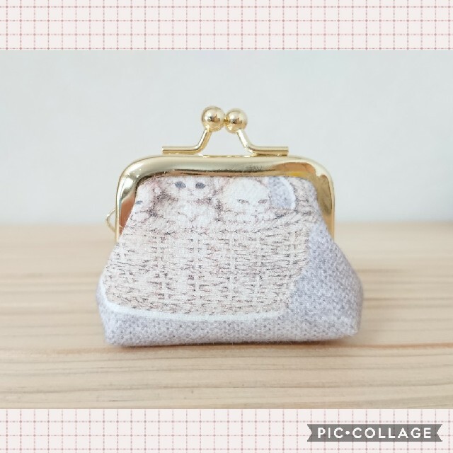 franche lippee(フランシュリッペ)のミニがま口＊バスケット＊ ハンドメイドのファッション小物(ポーチ)の商品写真