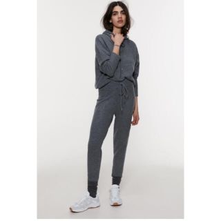 ザラ(ZARA)のZARA ニットパーカー ニットパンツ Sサイズ セットアップ 美品 グレー(セット/コーデ)