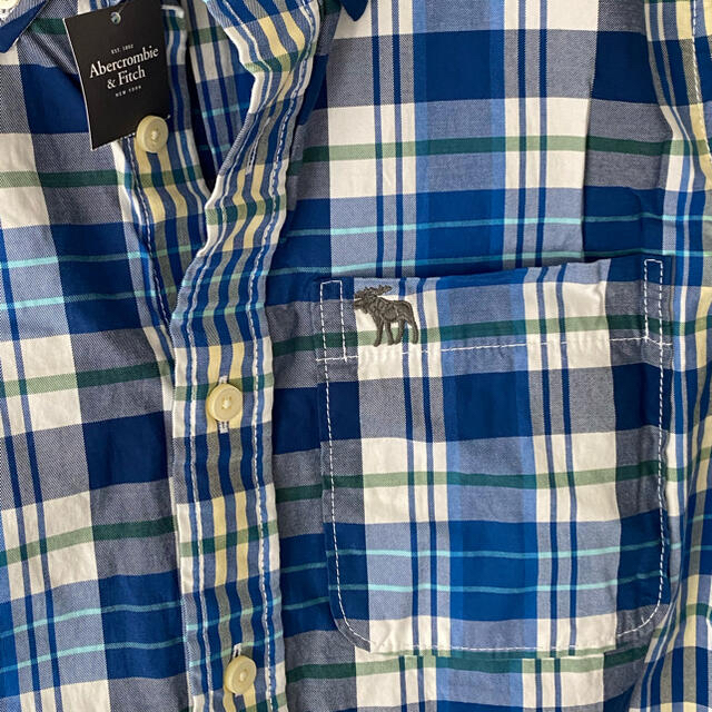 Abercrombie&Fitch(アバクロンビーアンドフィッチ)のアバクロ　半袖シャツ　新品　チェック メンズのトップス(シャツ)の商品写真