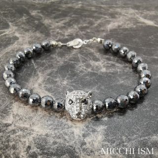 虎ヘッドジルコニアテラヘルツキラキラブレスレット 6mm 12mm SILVER(ブレスレット)