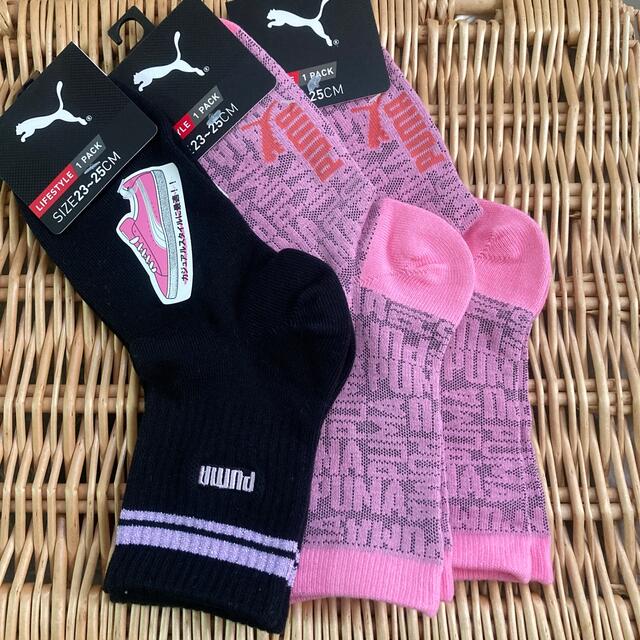 PUMA(プーマ)のPUMA プーマ  婦人靴下 レディースソックス 3足セット ピンク レディースのレッグウェア(ソックス)の商品写真