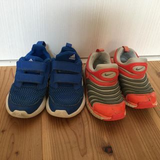 ナイキ(NIKE)の【中古】18㎝　NIKEダイナモ　アディダス　運動靴(スニーカー)