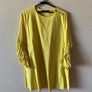 ザラ(ZARA)のZARA BASIC イエロー黄色　チュニック　Mサイズ(チュニック)