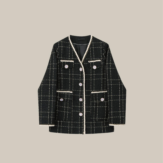 ブルー×レッド MARC JACOBS ビジュー装飾 ノーカラー ジャケット 定価
