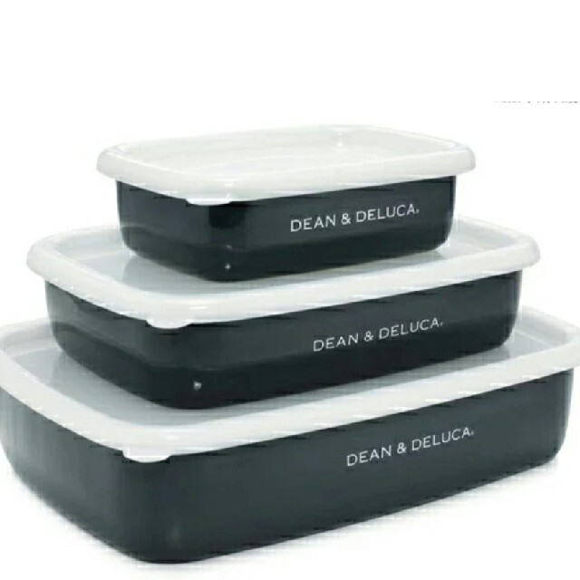 DEAN & DELUCA(ディーンアンドデルーカ)のDEAN&DELUCAディーン&デルーカホーローコンテナ3サイズセット インテリア/住まい/日用品のキッチン/食器(容器)の商品写真