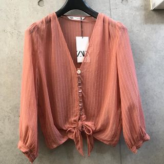 ザラ(ZARA)のZARA シフォン ブラウス　新品(シャツ/ブラウス(長袖/七分))