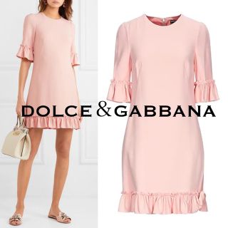 ドルチェアンドガッバーナ(DOLCE&GABBANA)の19SS.極美品■ドルチェ＆ガッバーナ_半袖ワンピース・ドレス/D&Gフェミニン(ひざ丈ワンピース)