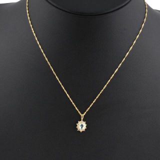 ブルートパーズ ダイヤモンド ネックレス D0.18ct K18 N03660