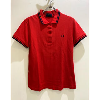 フレッドペリー(FRED PERRY)のフレッドペリー 英国製 ライン入り ポロシャツ 赤×紺 サイズM(ポロシャツ)