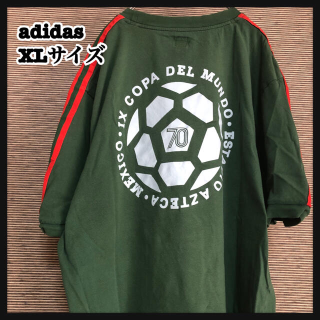 adidas(アディダス)の【アディダス】半袖Tシャツ トレフォイルロゴ　デカロゴ　サッカー　メキシコ　59 メンズのトップス(Tシャツ/カットソー(半袖/袖なし))の商品写真