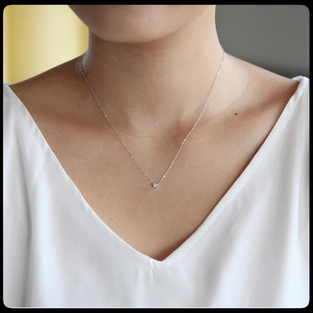 4℃♡K18ホワイトゴールド ネックレス♡ 4℃(ヨンドシー)ダイヤモンドK18ホワイトゴールド(WG)ネックレス 111731123205
