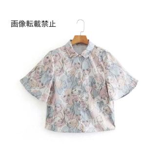 ザラ(ZARA)の🌼春新作💐3827◆ヴィンテージ レトロ プリント 柄 シャツ ブラウス(シャツ/ブラウス(半袖/袖なし))