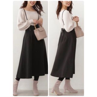 プロポーションボディドレッシング(PROPORTION BODY DRESSING)の【美品】バックリボン🎀ロング丈スカート　黒(ロングスカート)