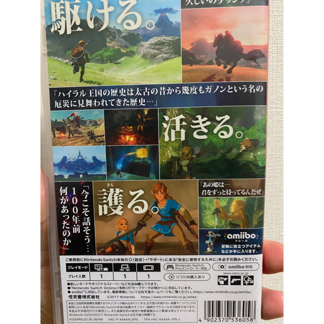 Nintendo Switch(ニンテンドースイッチ)のゼルダの伝説 ブレスオブザワイルド Switch エンタメ/ホビーのゲームソフト/ゲーム機本体(家庭用ゲームソフト)の商品写真