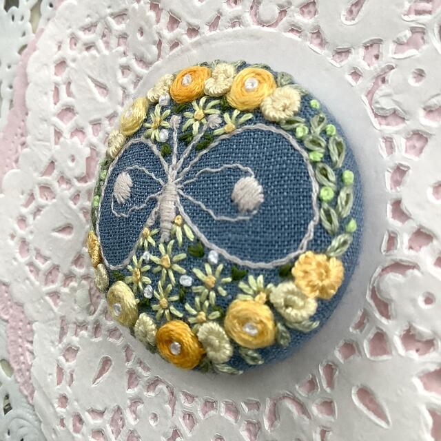 mina perhonen - 刺繍ブローチ ヘアゴム ミナペルホネン ハンドメイド