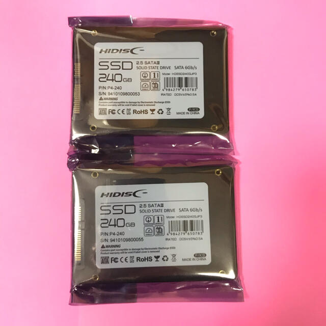 ○新品未使用　HIDISC 2.5インチ SSD 240GB ２枚セット