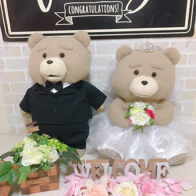 フェルト 結婚式 ウェルカムドール ウェルカムベア テッド 結婚式 ぬいぐるみの れてしまう