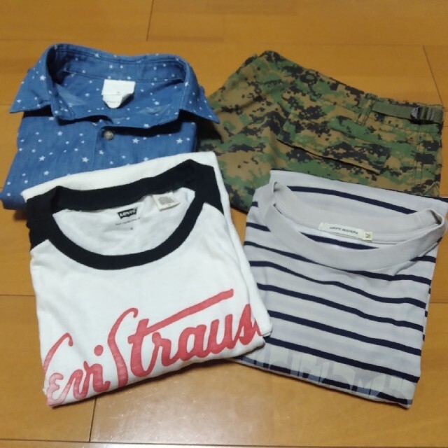 Levi's(リーバイス)の【古着】セット売り♪　七分袖・長袖シャツ　七分袖シャツ　迷彩柄短パン　#訳あり品 メンズのトップス(シャツ)の商品写真