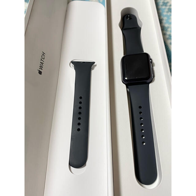 Apple Watch(アップルウォッチ)のApple Watch series3 38mm GPSモデル　スペースグレイ スマホ/家電/カメラのスマホアクセサリー(その他)の商品写真