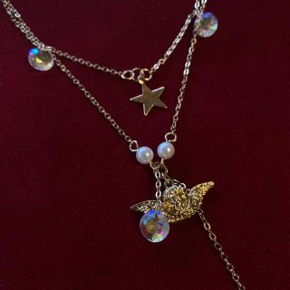 ロキエ(Lochie)の୨୧ Vintage rétro Angel drop necklace(ネックレス)