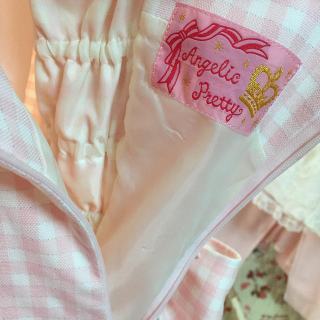 Angelic Pretty(アンジェリックプリティー)のロリータ ワンピ ギンガムチェック ピンク レディースのワンピース(ひざ丈ワンピース)の商品写真