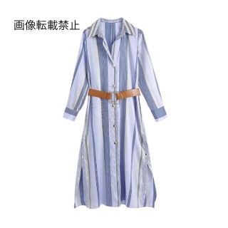 Zara 春新作 31 ベルト付き ストライプ 柄 シャツワンピースの通販 By 正規 海外select Shop Duality ザラならラクマ