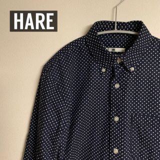 ハレ(HARE)のHARE ハレ　シャツ　ドット　メンズ　ネイビー　Sサイズ(シャツ)