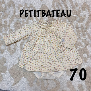 プチバトー(PETIT BATEAU)のPETITBATEAU ロンパース　70(ロンパース)