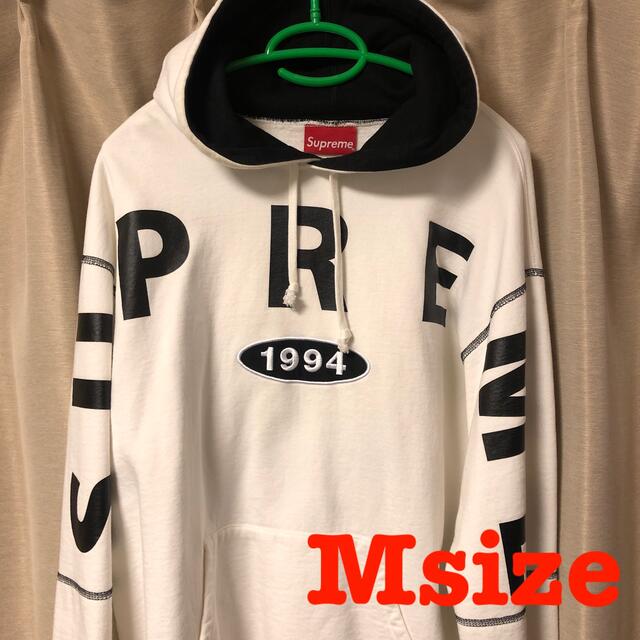 送料込 白M Spread Logo Hooded Sweatshirt