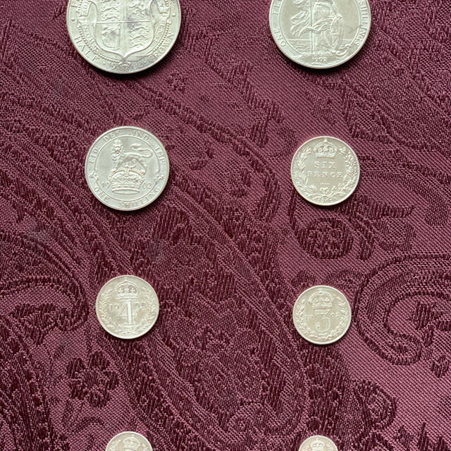 銀貨　イギリス　エドワード7世　8枚セット