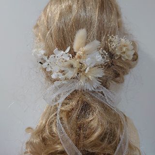 本物花髪飾り♥️ヘッドドレス(ヘアアクセサリー)