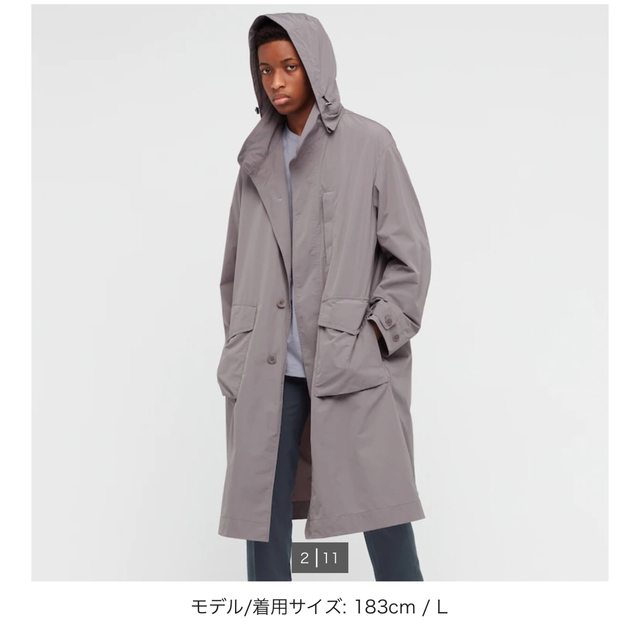 UNIQLO(ユニクロ)の即完売！+J  オーバーサイズフーデッド ロングコート メンズのジャケット/アウター(マウンテンパーカー)の商品写真