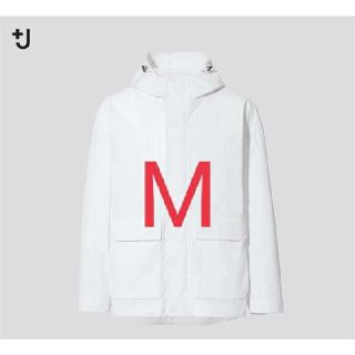 ユニクロ(UNIQLO)のオーバーサイズマウンテンパーカ　M　ホワイト【ユニクロ　+J】(マウンテンパーカー)