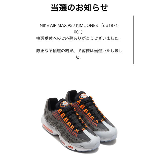 靴/シューズKIM JONES NIKE AIR MAX 95 BLACK 27.5cm