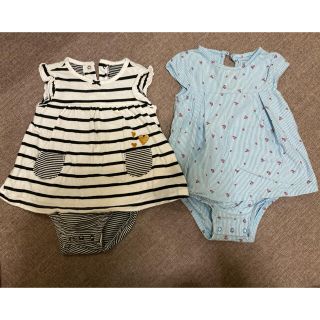 カーターズ(carter's)のcarter's女の子サンスーツ2枚セット(ロンパース)