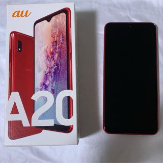 サムスン(SAMSUNG)のGalaxy A20 （SCV46）レッド 32 GB au(スマートフォン本体)