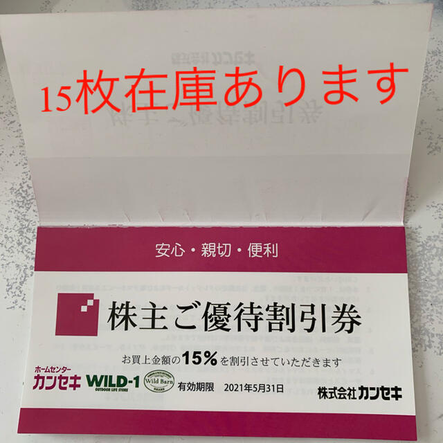 Coleman(コールマン)のカンセキ　ワイルドワン　株主優待 チケットの優待券/割引券(ショッピング)の商品写真