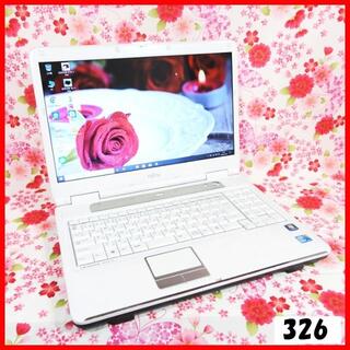 フジツウ(富士通)のノートパソコン本体♪新品SSD♪Webカメラ♪Office♪Windows10(ノートPC)