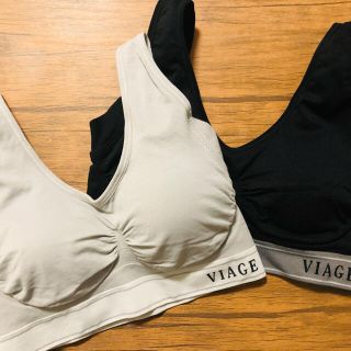 未着用　Viage ナイトブラ　S/M クールグレーとブラックグレー2点(ブラ)