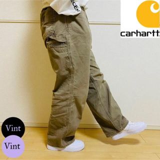 カーハート(carhartt)の【ニカラグア製】カーハート ダック地 革タグ ペインターワークパンツ ゆるだぼ(ペインターパンツ)