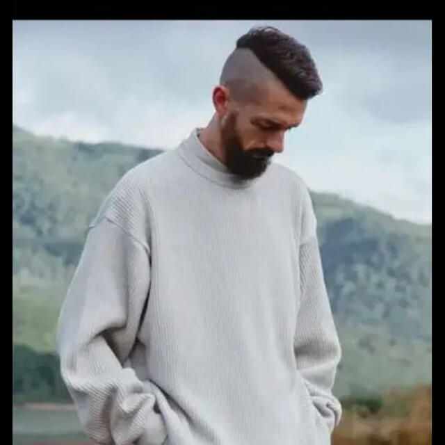 COMOLI(コモリ)のLIDNM リドム OVERSIZED 7G AZE KNIT ホワイト メンズのトップス(ニット/セーター)の商品写真