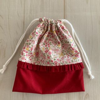 コップ袋　小花柄　ハンドメイド(外出用品)