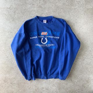 チャンピオン(Champion)のALSTYLE colts print sweat Super Bowl ブルー(スウェット)