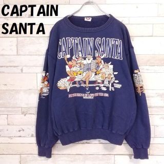 キャプテンサンタ(CAPTAIN SANTA)の【人気】キャプテンサンタ ビッグロゴ クルーネックスウェット ネイビー サイズM(スウェット)