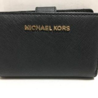 マイケルコース(Michael Kors)のマイケルコース 2つ折り財布 - 黒 レザー(財布)