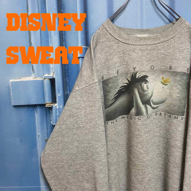 Disney(ディズニー)のディズニー イーヨー スウェット トレーナー デカロゴ vintage 古着 メンズのトップス(スウェット)の商品写真