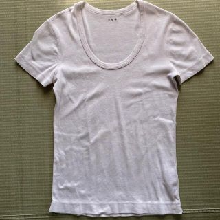 スリードッツ(three dots)のスリードッツ　Uネック　ホワイト(Tシャツ(半袖/袖なし))