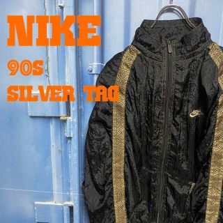 ナイキ(NIKE)の90s ナイキ 銀タグ ナイロンジャケット ゆるだぼ ドット柄 総柄 刺繍ロゴ(ナイロンジャケット)