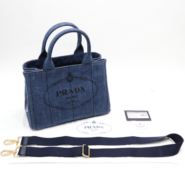 PRADA(プラダ)の新品 PRADA バッグ プラダ カナパ トート ショルダーバッグ ブルー 人気 レディースのバッグ(トートバッグ)の商品写真