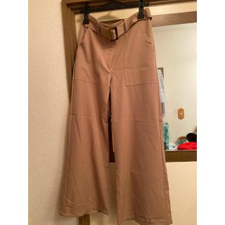 ザラ(ZARA)のZARAワイドパンツ ベージュ(カジュアルパンツ)